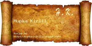 Hupka Kirill névjegykártya